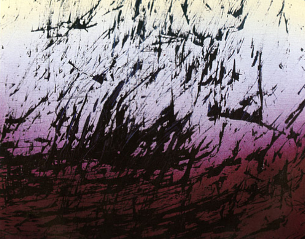 Emélie - Le corps, le geste,l'instrument Hans Hartung - "Untitled T1982 H12 198 "( 50cm x 75cm - Image Sur Toile)