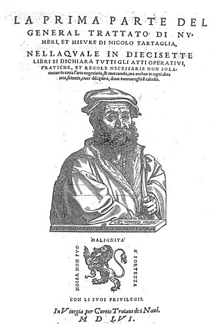 N. Tartaglia pubblica (in 10 anni dal 1550 al 1560) il "General trattato di numeri, et misure"