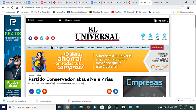 El partido Conservador absuelve al exministro Arias