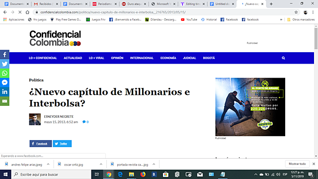 Denuncia de Simón Bolívar en el caso de Interbolsa.  Carlos Adolfo Mejía Tobón, (alias Talo).