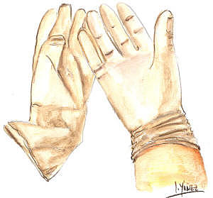 Primer par de guantes de goma