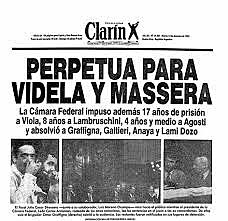 Sentencia a las juntas militares