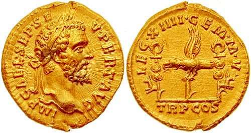 Rome introduces the gold coin “aureus” 50 BCE