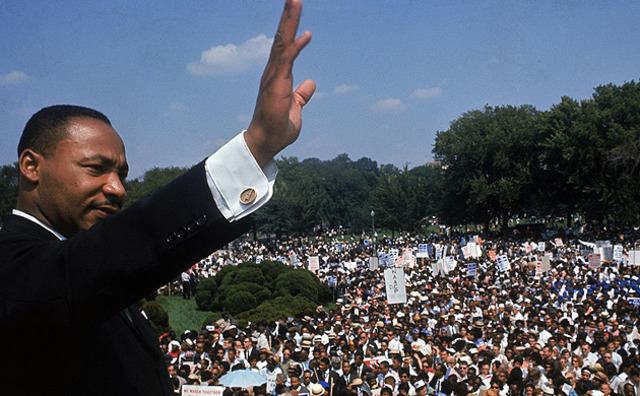 Martin Luther King Jr. delivers his "I Have a Dream" speech during the March on Washington