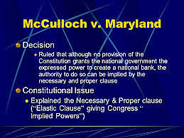 Supreme Court issues McCulloch v. Maryland decision