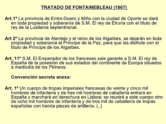 TRATADO DE FONTEINEBLEAU.