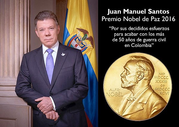 2010-2018 Juan Manuel Santos Presidente Galardonado con premio Nobel de Paz