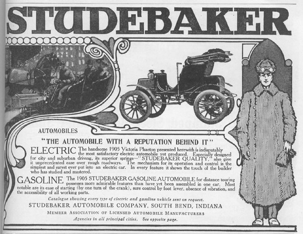 Studebaker Victoria Phaeton Electric and Gasoline Cars 1905