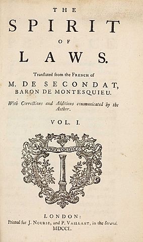 Montesquieu writes The Spirit of the Laws