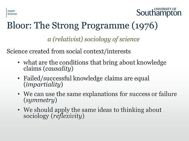 Strong programme-1970s /David Bloor June 28, 1942- Present Day