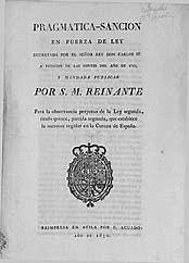 Publicación de la Pragmática Sanción de 1789