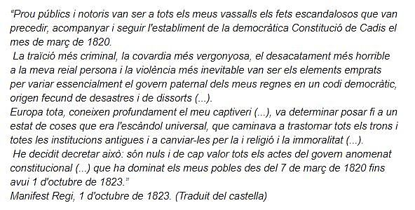 Tornada a l'absolutisme