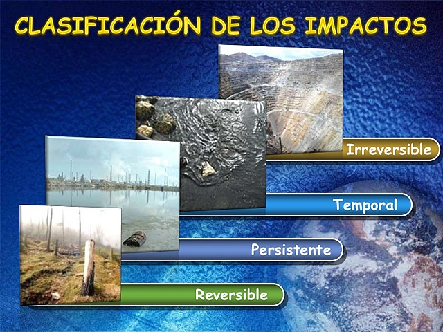Clasificación de tipos de impacto ambiental