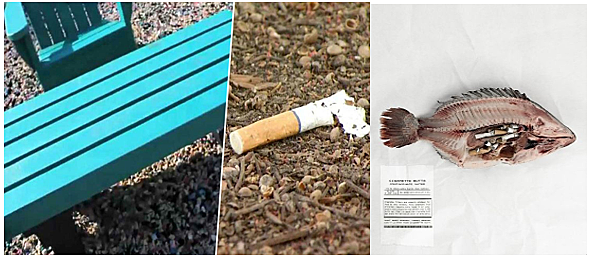 Converting cigarettes butts into park benches and shipping palettes