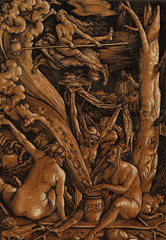 Hans Baldung, called 'Grien', Witches' Sabbath, a woodcut