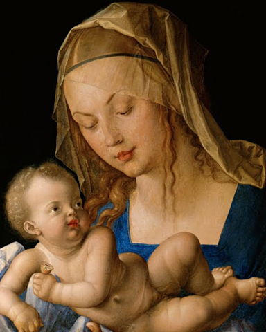 Virgin and child with a pear