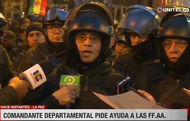 Comandante de La Paz dice que la Policía ha sido rebasada y teme por vida de efectivos
