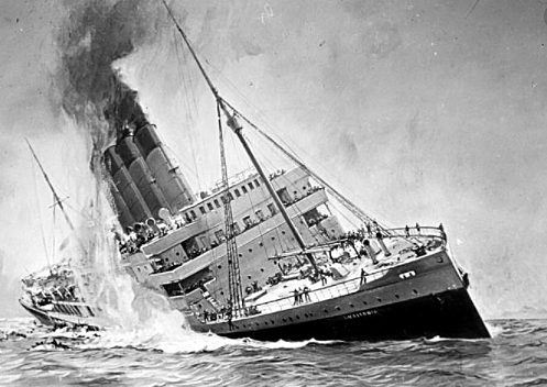 The Lusitania sinks