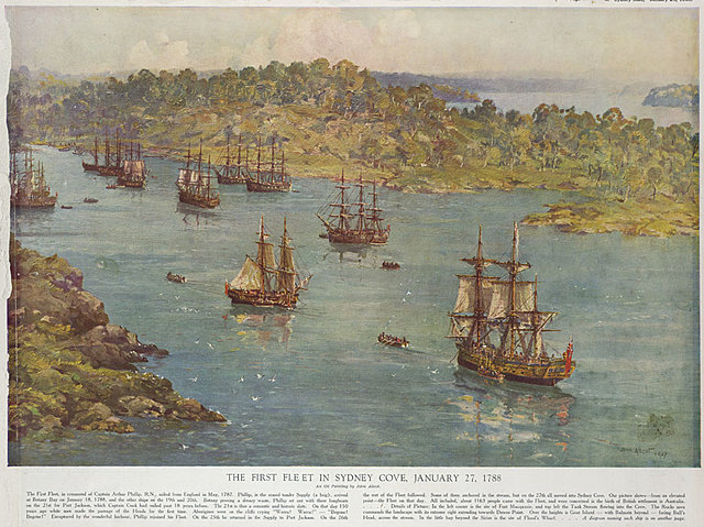 1788 firt fleet arrives in New South Wales