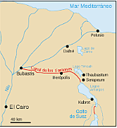 Conexión del río Nilo y el mar Rojo mediante un canal de navegación durante el reinado de Seostris I.