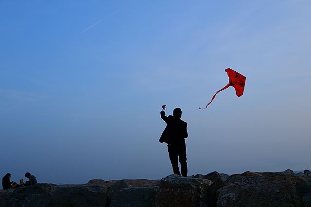 Amir and Sohrab fly Their First Kite