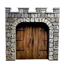 The porter answers the door introducing Macduff and Lennox.