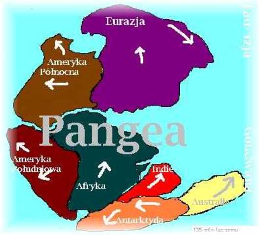 pangea starts to brake apart (200 mya)