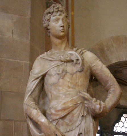 David de marbre (191 x 57,5 x 32&nbsp;cm)