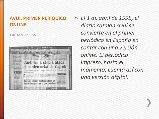 Avui, primer periódico online