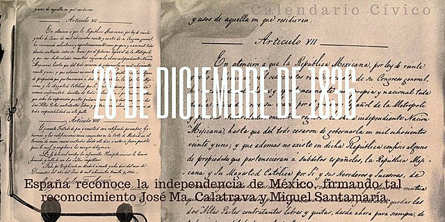 España y el papa reconocen la independencia de México.