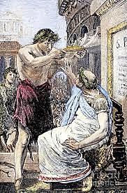 Caesar denies the crown from Antony three times.