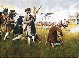 Primer xoc entre les milícies americanes i l'exèrcit britànic en Lexington