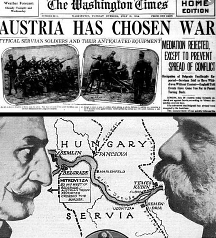 Austria-Hungary declares war on Serbia