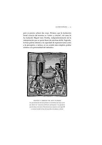 Maestro y aprendiz del arte plumario