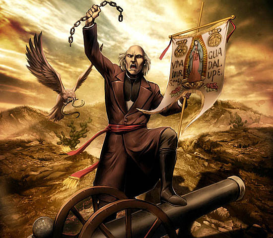 El cura, miguel hidalgo y costilla se proclama con la bandera de rebelión en contra del mal gobierno.