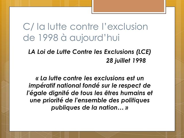 Loi relative à la Lutte contre les exclusions