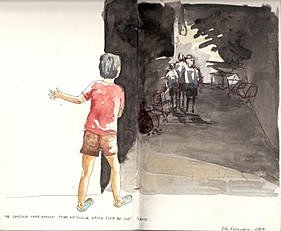 Amir witnessing Assef raping Hassan and running