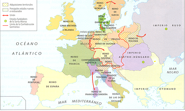 El Congreso de Viena reforma el mapa europeo