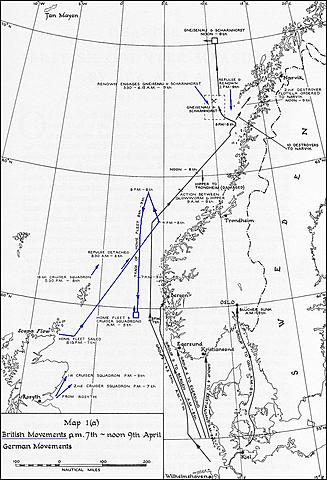 kamp mellom tyske og britiske skip