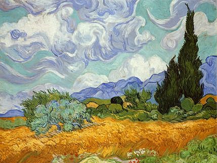 Campo de trigo con cipreses - Van Gogh