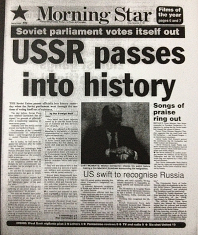 The Soviet Union dissolves