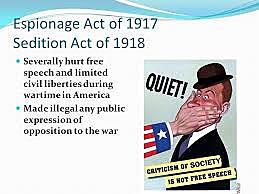Congress passes the Espionage Acts