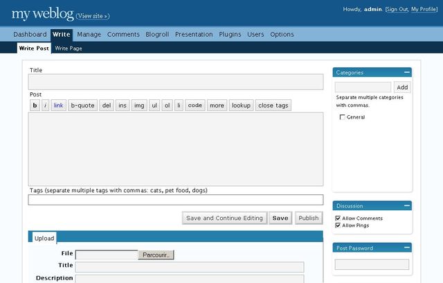 WordPress 2.3  "DEXTER"