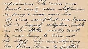 Leo Joseph Bailey's letter to sister