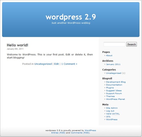 WordPress 2.9  "CARMEN"