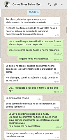 Tesorero informa de trámite urgente