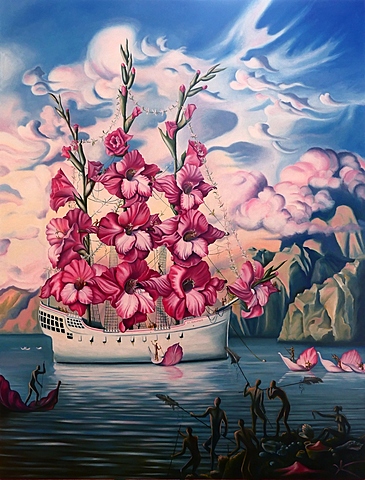 Kush, Vladimir. Arrival of the Flower Ship. 2000, Kush Fine Arts Gallery, Las Vegas.