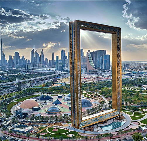 Dubai Frame : The purpose of this Dubai Frame is to see the past, present and future on a sky glass bridge.