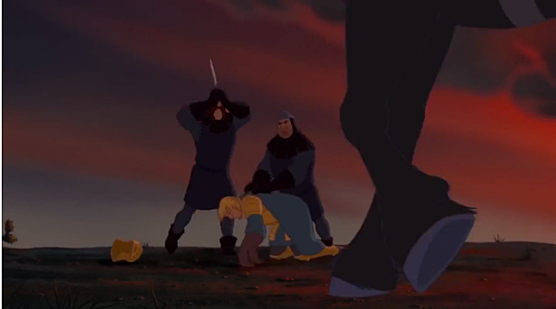 Frollo tries to have Phoebus executed for disobeying his orders by saving the Miller and his family.