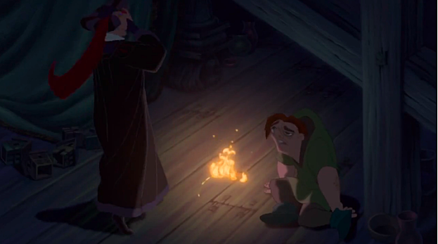 After learning Quasimodo helped Esmeralda escaped, Frollo claims he knows where Esmeralda and the Court of Miracles is and will attack at dawn with a thousand men.